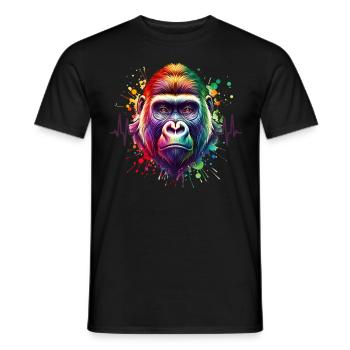 Cardio Mountain Gorilla ECG - Men's T-Shirt - black - Front - AI Model Male 178 light (178cm)