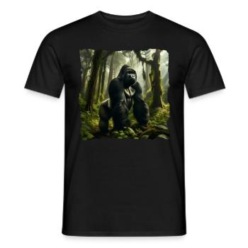 Mountain gorilla - Men's T-Shirt - black - Front - AI Model Male 178 light (178cm)