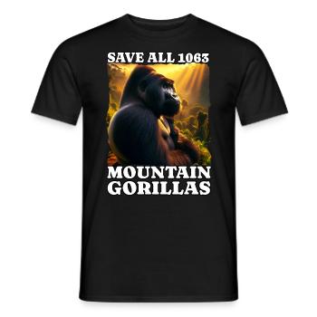 Save Mountain Gorilla - Men's T-Shirt - black - Front - AI Model Male 178 light (178cm)