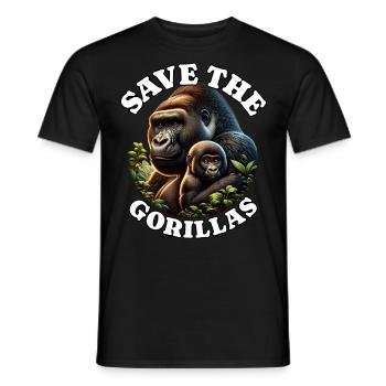 Mountain gorilla - Men's T-Shirt - black - Front - AI Model Male 178 light (178cm)