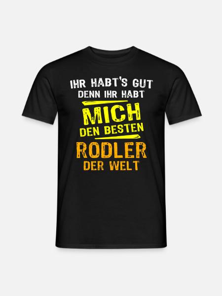 Rodler Geschenk - Männer T-Shirt - Schwarz