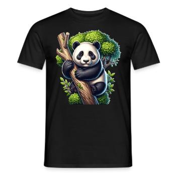 Panda - Men's T-Shirt - black - Front - AI Model Male 178 light (178cm)