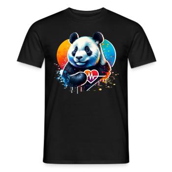 Cardio Pandabär EKG Panda - Männer T-Shirt - Schwarz - Vorne - AI Model Male 178 light (178cm)