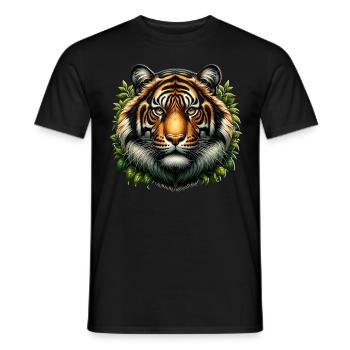 Sumatra Tiger - Männer T-Shirt - Schwarz - Vorne - AI Model Male 178 light (178cm)