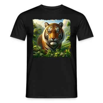 Sumatra Tiger - Männer T-Shirt - Schwarz - Vorne - AI Model Male 178 light (178cm)