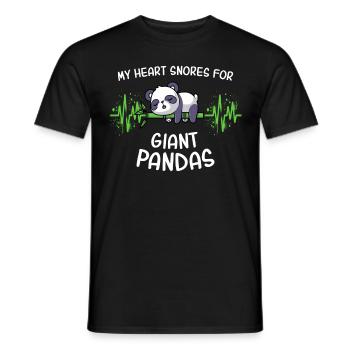 Pandabär Herzlinie Panda - Männer T-Shirt - Schwarz - Vorne - AI Model Male 178 light (178cm)