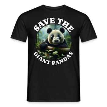 Panda Ours Panda - T-shirt homme - noir - Devant - AI Model Male 178 light (178cm)