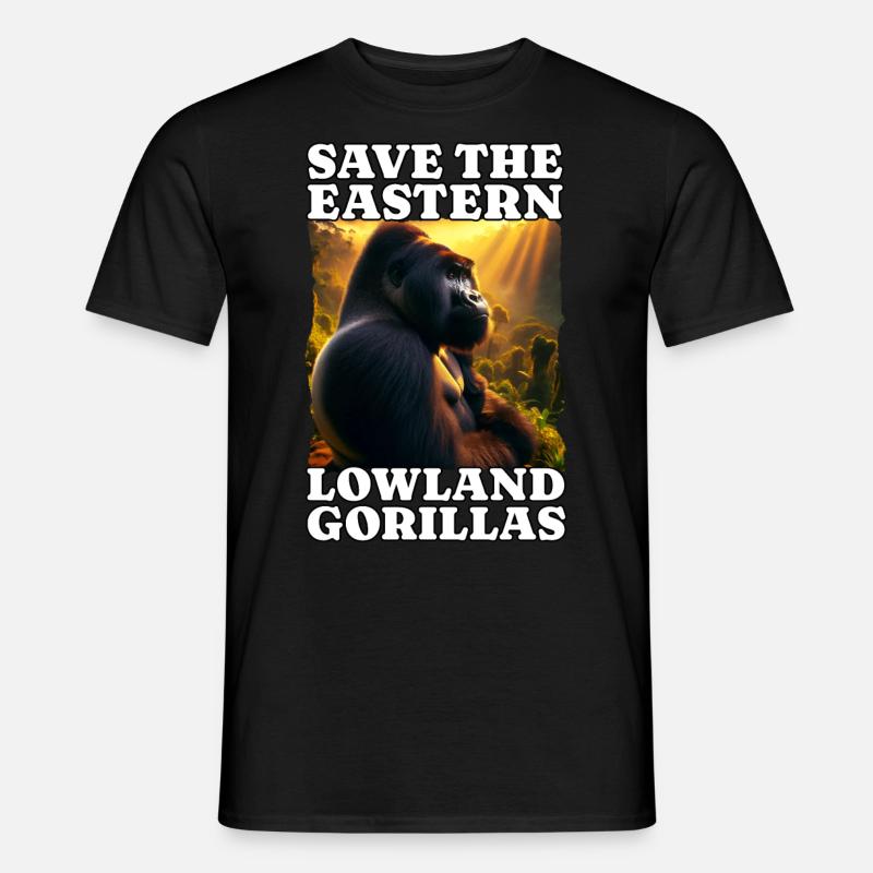 Grauer Gorilla - Männer T-Shirt - Schwarz