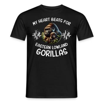 Gray Gorilla Heart Line - Men's T-Shirt - black - Front - AI Model Male 178 light (178cm)