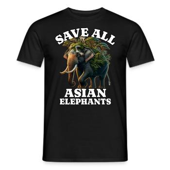 Sauvez l’éléphant d’Asie - T-shirt homme - noir - Devant - AI Model Male 178 light (178cm)
