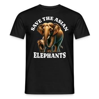 Éléphant d'Asie - T-shirt homme - noir - Devant - AI Model Male 178 light (178cm)