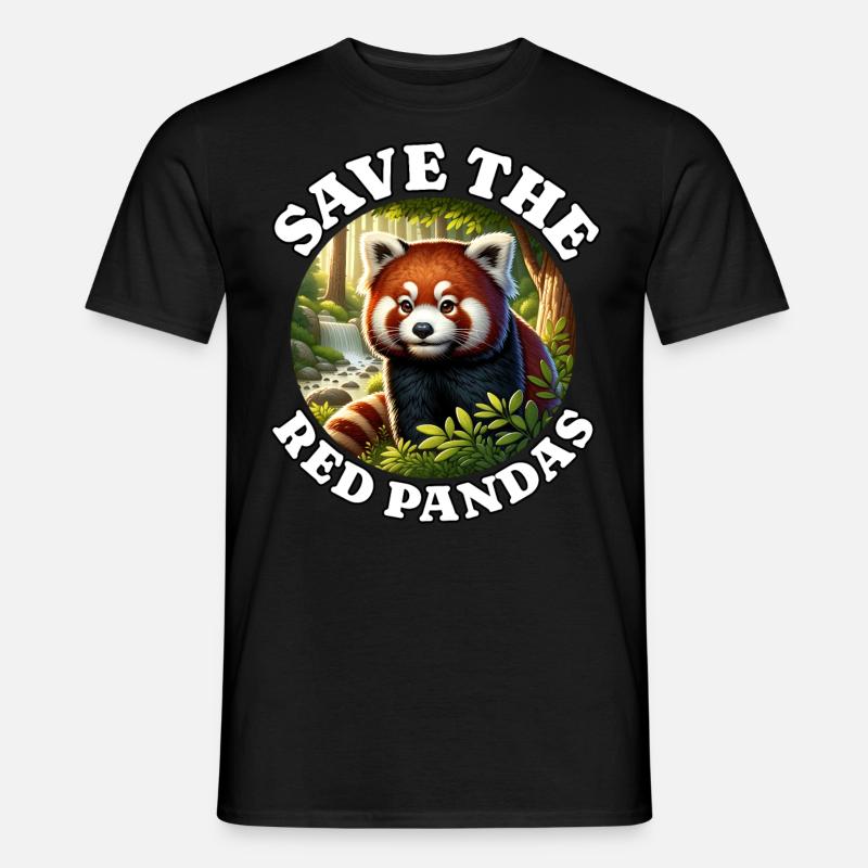 Roter Panda - Männer T-Shirt - Schwarz
