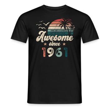 Anniversaire 1961 Palmiers - T-shirt homme - noir - Devant - AI Model Male 178 light (178cm)