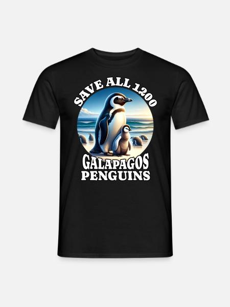 Save Galapagos Pinguin - Männer T-Shirt - Schwarz