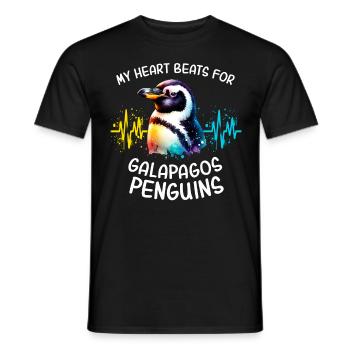 Galapagos Pinguin Herzlinie - Männer T-Shirt - Schwarz - Vorne - AI Model Male 178 light (178cm)
