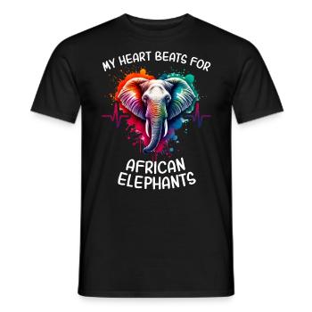 afAfrikanischer Elefant Herzlinie - Männer T-Shirt - Schwarz - Vorne - AI Model Male 178 light (178cm)
