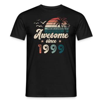 Geburtstag 1999 Palmen - Männer T-Shirt - Schwarz - Vorne - AI Model Male 178 light (178cm)