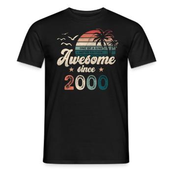 Anniversaire 2000 Palmiers - T-shirt homme - noir - Devant - AI Model Male 178 light (178cm)