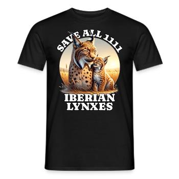 Lynx ibérique de la Sava - T-shirt homme - noir - Devant - AI Model Male 178 light (178cm)