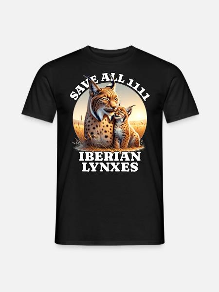 Save Iberischer Luchs - Männer T-Shirt - Schwarz