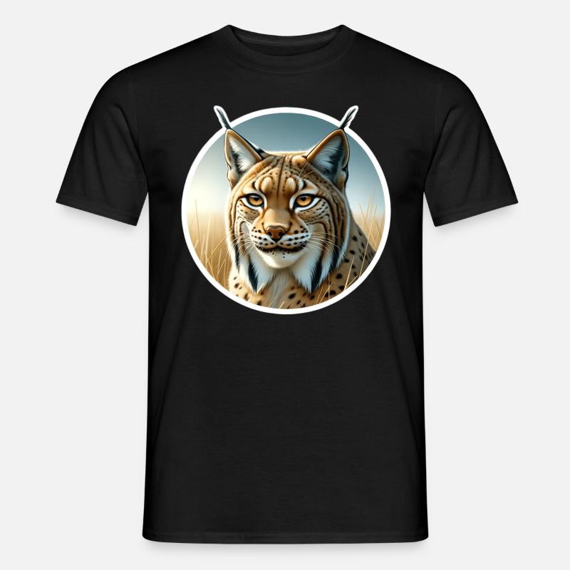 Iberischer Luchs - Männer T-Shirt - Schwarz