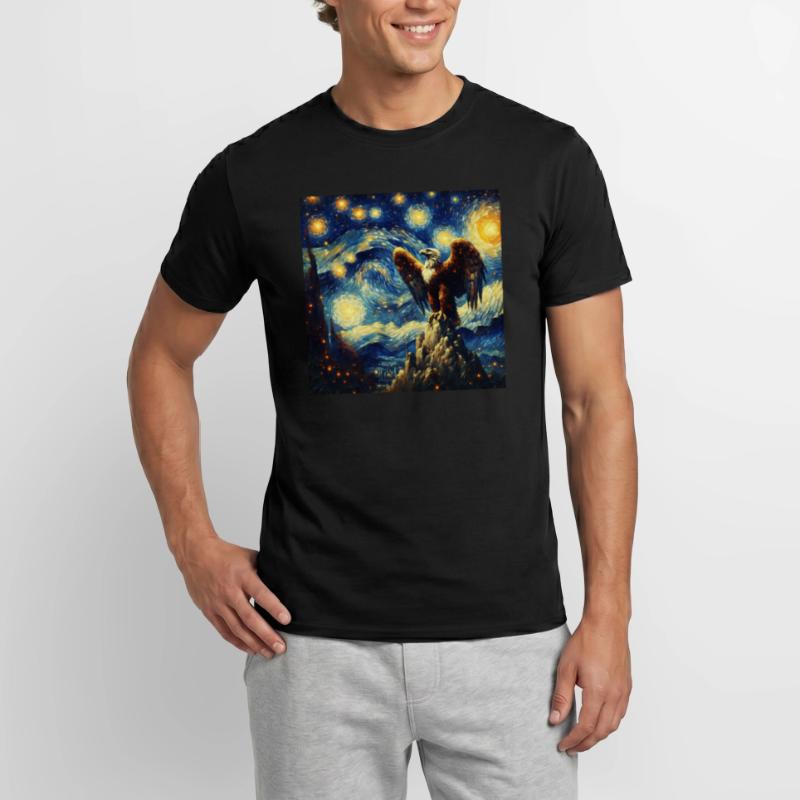 Monkey Eagle Starry Night Men's T-Shirt