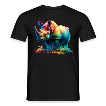Rhino Nashorn - Männer T-Shirt - Schwarz - Vorne - AI Model Male 178 light (178cm)