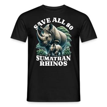 Save Rhino Nashorn - Männer T-Shirt - Schwarz - Vorne - AI Model Male 178 light (178cm)