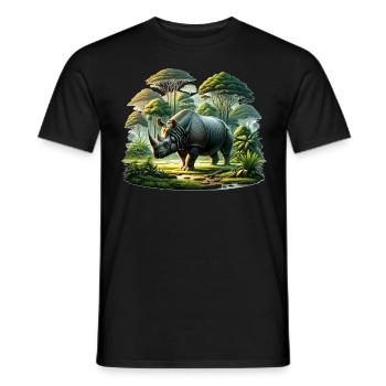 Rhino Nashorn - Männer T-Shirt - Schwarz - Vorne - AI Model Male 178 light (178cm)