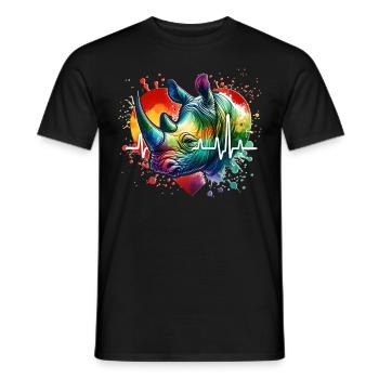 Rhino Rhino ECG - Men's T-Shirt - black - Front - AI Model Male 178 light (178cm)