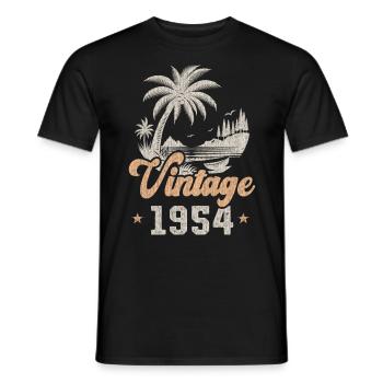 Anniversaire 1954 Palmiers - T-shirt homme - noir - Devant - AI Model Male 178 light (178cm)