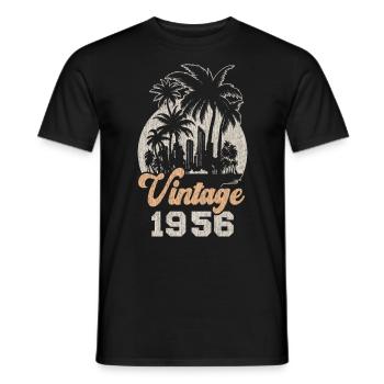 Millésime 1956 Anniversaire Palmiers - T-shirt homme - noir - Devant - AI Model Male 178 light (178cm)