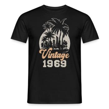 Millésime 1969 Anniversaire Palmiers - T-shirt homme - noir - Devant - AI Model Male 178 light (178cm)