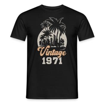 Millésime 1971 Anniversaire Palmiers - T-shirt homme - noir - Devant - AI Model Male 178 light (178cm)