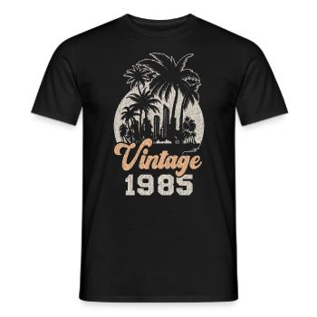 Millésime 1985 Anniversaire Palmiers - T-shirt homme - noir - Devant - AI Model Male 178 light (178cm)