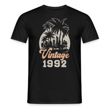 Millésime 1992 Anniversaire Palmiers - T-shirt homme - noir - Devant - AI Model Male 178 light (178cm)