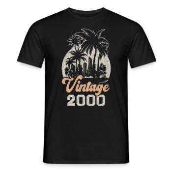 Vintage 2000 Anniversaire Palmiers - T-shirt homme - noir - Devant - AI Model Male 178 light (178cm)