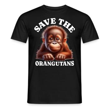 Orang-outan - T-shirt homme - noir - Devant - AI Model Male 178 light (178cm)