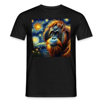 Borneo Orang Utan Starry Night - Männer T-Shirt - Schwarz - Vorne - AI Model Male 178 light (178cm)