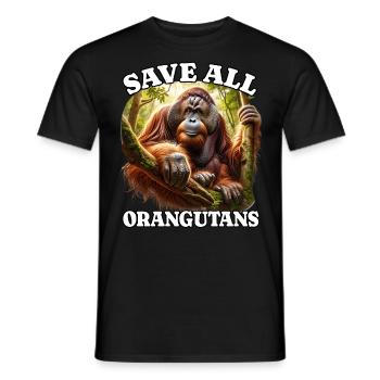 Orangutan - Men's T-Shirt - black - Front - AI Model Male 178 light (178cm)