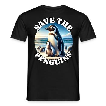 Penguin - Men's T-Shirt - black - Front - AI Model Male 178 light (178cm)