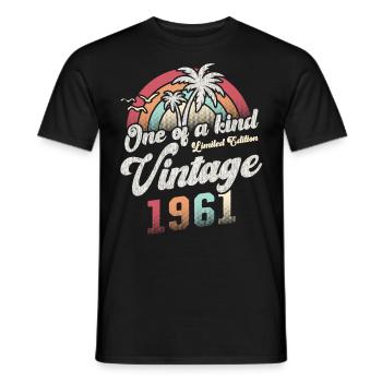 Millésime 1961 Anniversaire Palmiers - T-shirt homme - noir - Devant - AI Model Male 178 light (178cm)