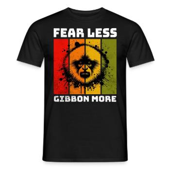 Gibbon de Hainan Gibbon à crête - T-shirt homme - noir - Devant - AI Model Male 178 light (178cm)