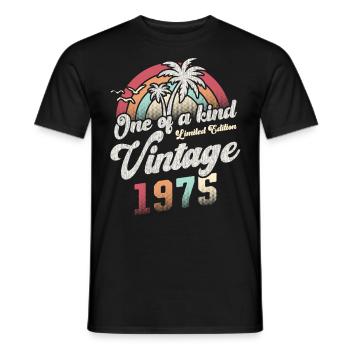 Millésime 1975 Anniversaire Palmiers - T-shirt homme - noir - Devant - AI Model Male 178 light (178cm)