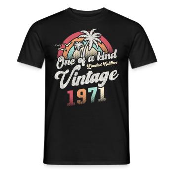 Millésime 1971 Anniversaire Palmiers - T-shirt homme - noir - Devant - AI Model Male 178 light (178cm)