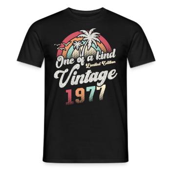 Millésime 1977 Anniversaire Palmiers - T-shirt homme - noir - Devant - AI Model Male 178 light (178cm)