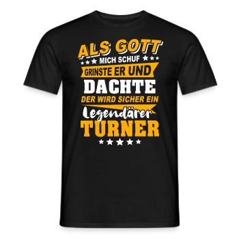 Turner Turnen - Männer T-Shirt - Schwarz - Vorne - AI Model Male 178 light (178cm)