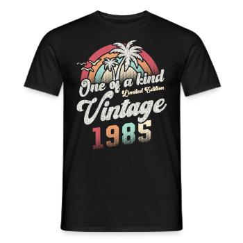 Millésime 1985 Anniversaire Palmiers - T-shirt homme - noir - Devant - AI Model Male 178 light (178cm)