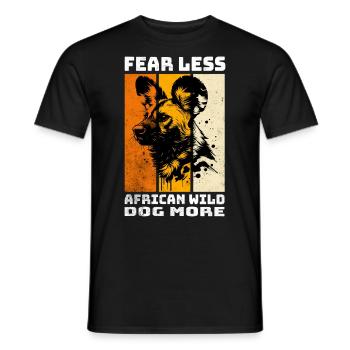 Chien sauvage africain Afrikanischer Wildhund - T-shirt homme - noir - Devant - AI Model Male 178 light (178cm)