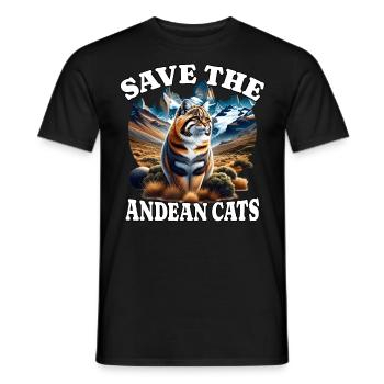 Chat Chat des Andes - T-shirt homme - noir - Devant - AI Model Male 178 light (178cm)